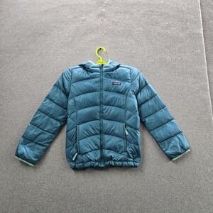 Patagonia Girls Jacket 10 Teal Hi Loft Duck Down Puffer Sweater Hoody